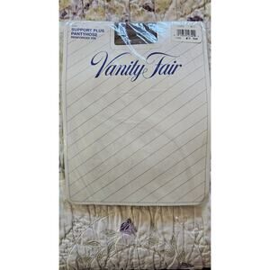 Vintage Pantyhose VANITY FAIR -‎ Support Plus Reinforced Toe Taupe Medium Tall